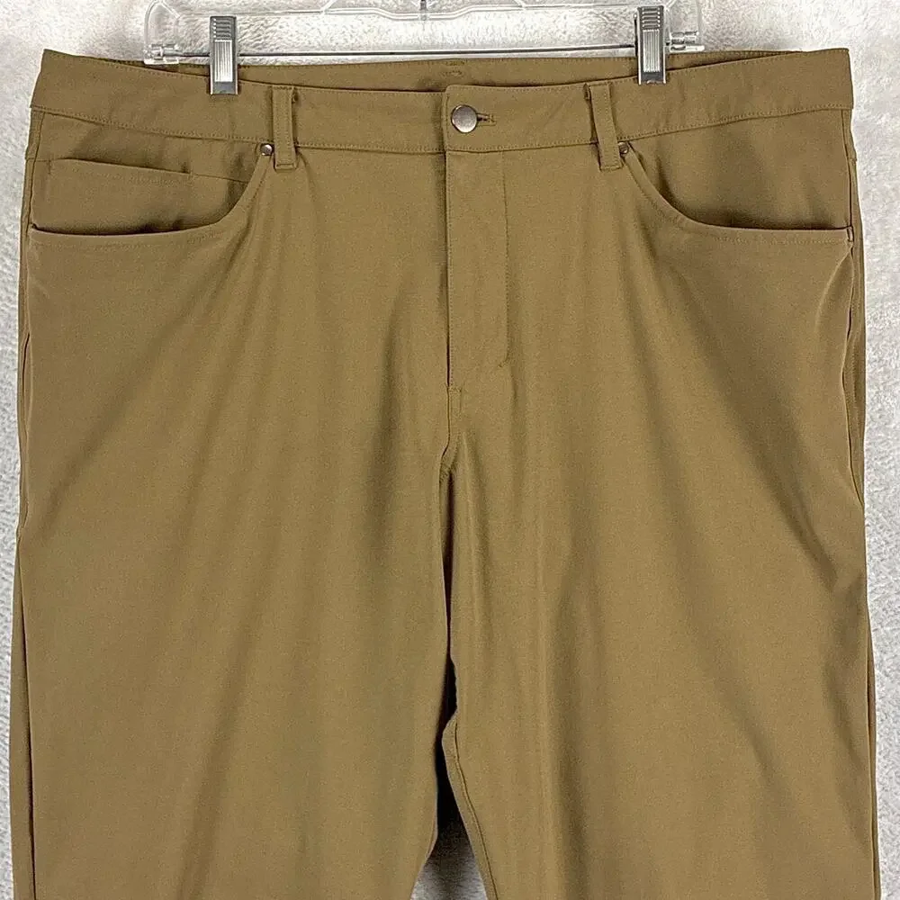 Lululemon Pants Men 40x31 Brown ABC 5-Pocket Performance Preppy Travel Hike Golf